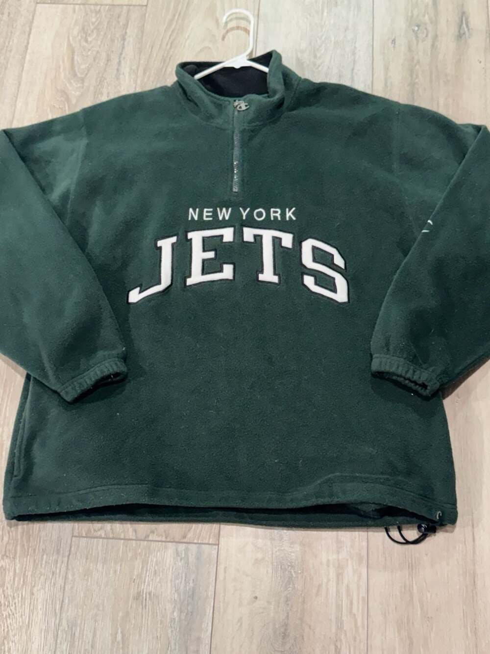 Vintage New York Jets NFL Pro Line Quarter Zip Fleece Pullover Green Size L